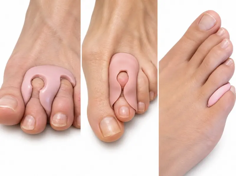 Orthoplasties en silicone sur mesure entre les orteils
